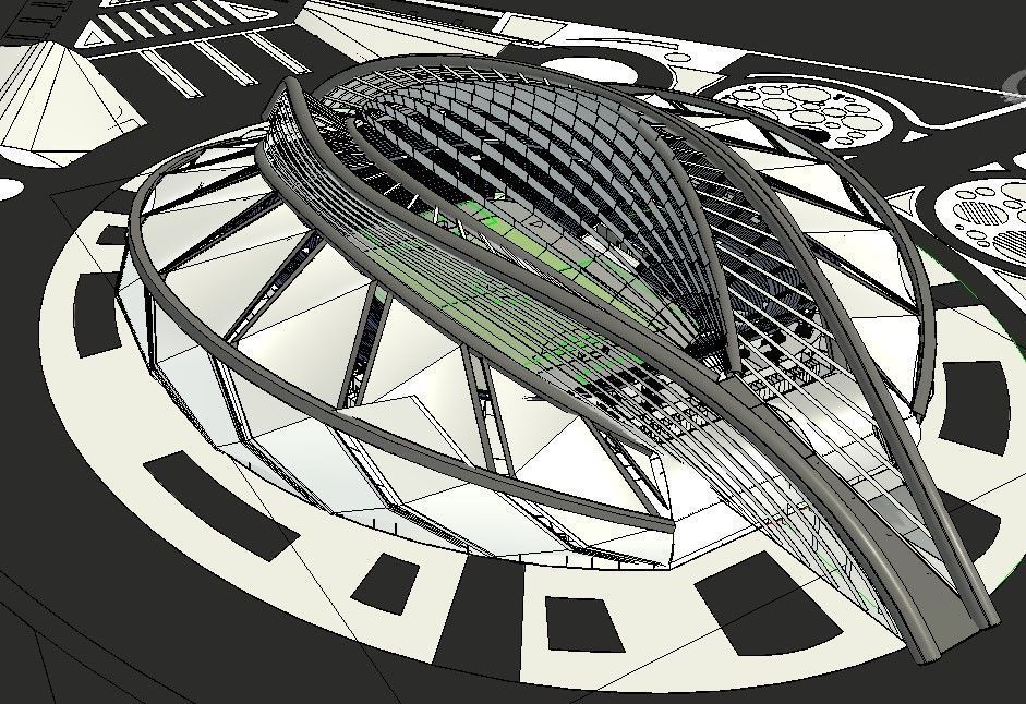 Sports stadium  compelete revit project 3D model_22