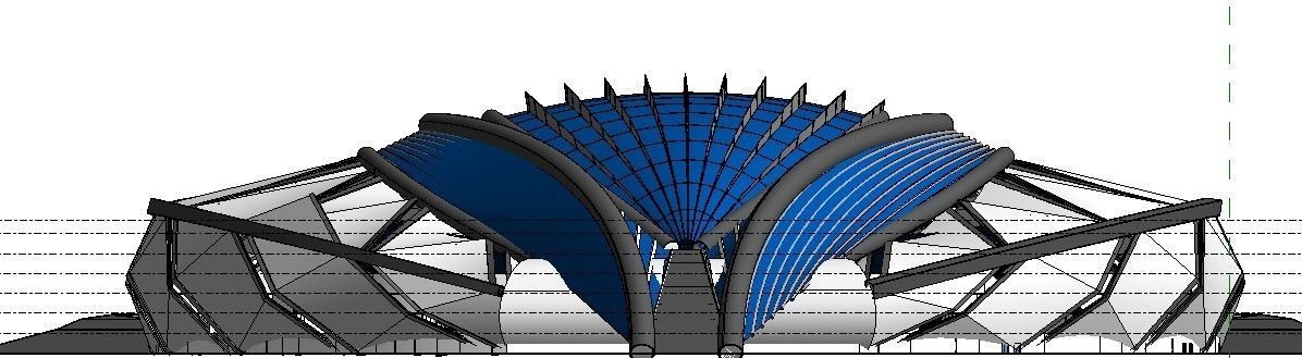 Sports stadium  compelete revit project 3D model_46