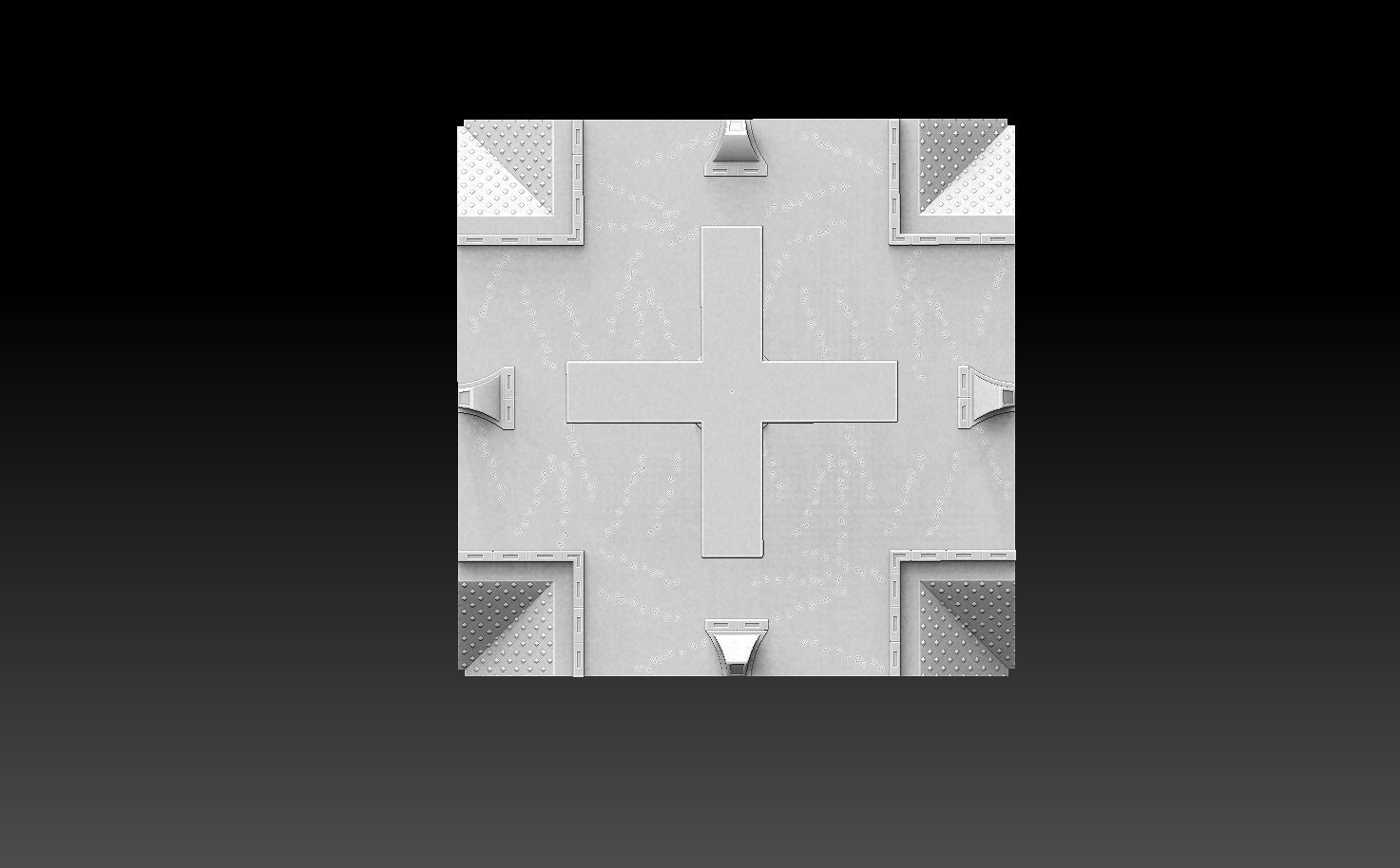 Modular Road Grid Streetlights And Crosswalks 3D print model_11