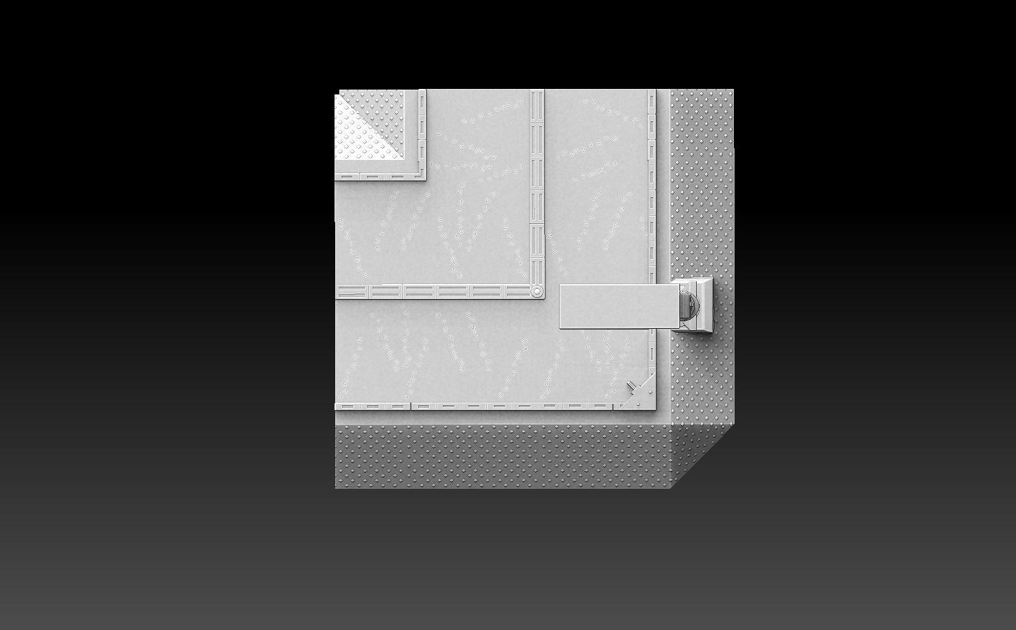 Modular Road Grid Streetlights And Crosswalks 3D print model_5