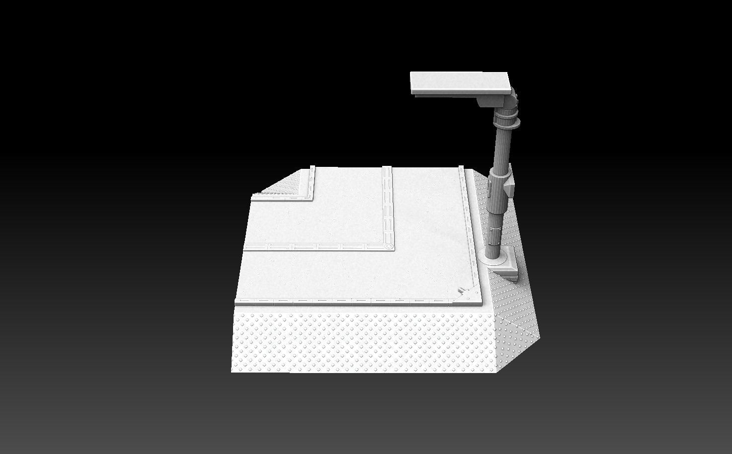 Modular Road Grid Streetlights And Crosswalks 3D print model_4