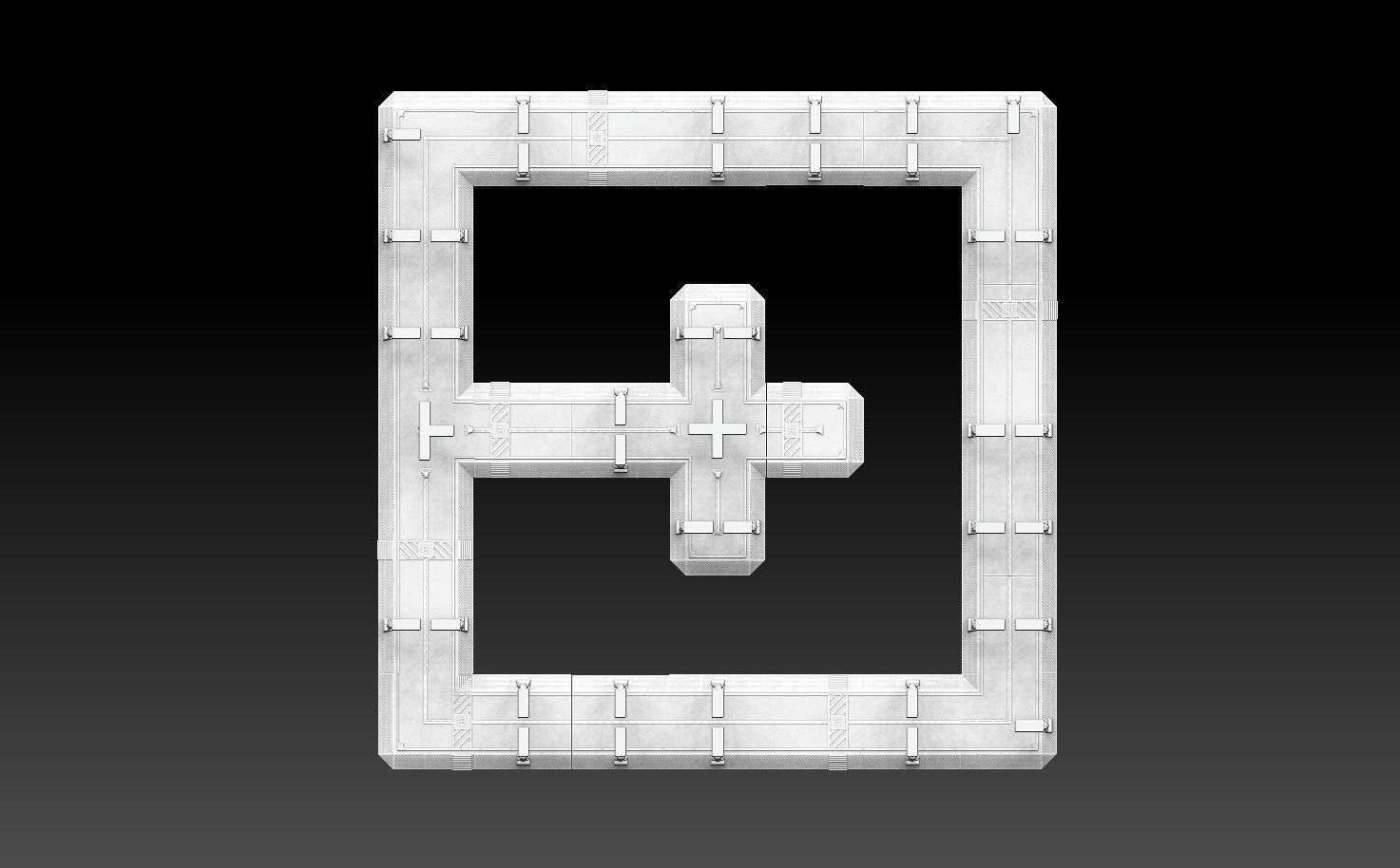 Modular Road Grid Streetlights And Crosswalks 3D print model_19