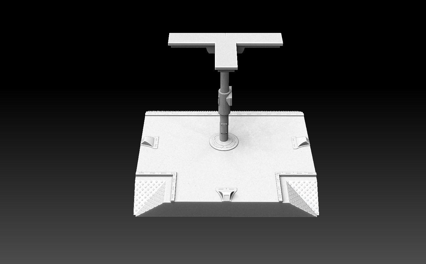 Modular Road Grid Streetlights And Crosswalks 3D print model_16