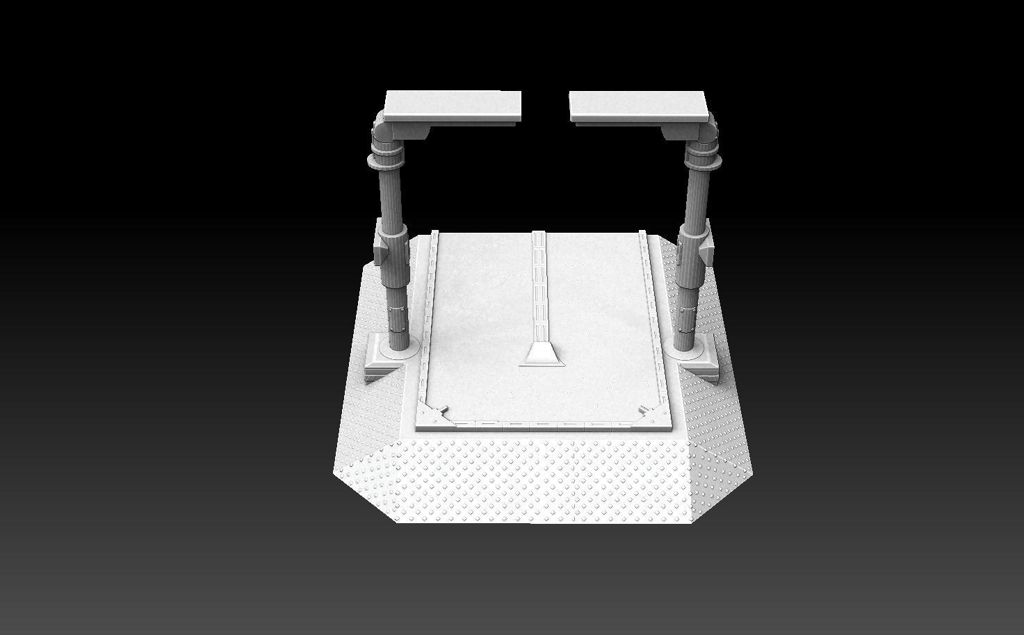 Modular Road Grid Streetlights And Crosswalks 3D print model_8