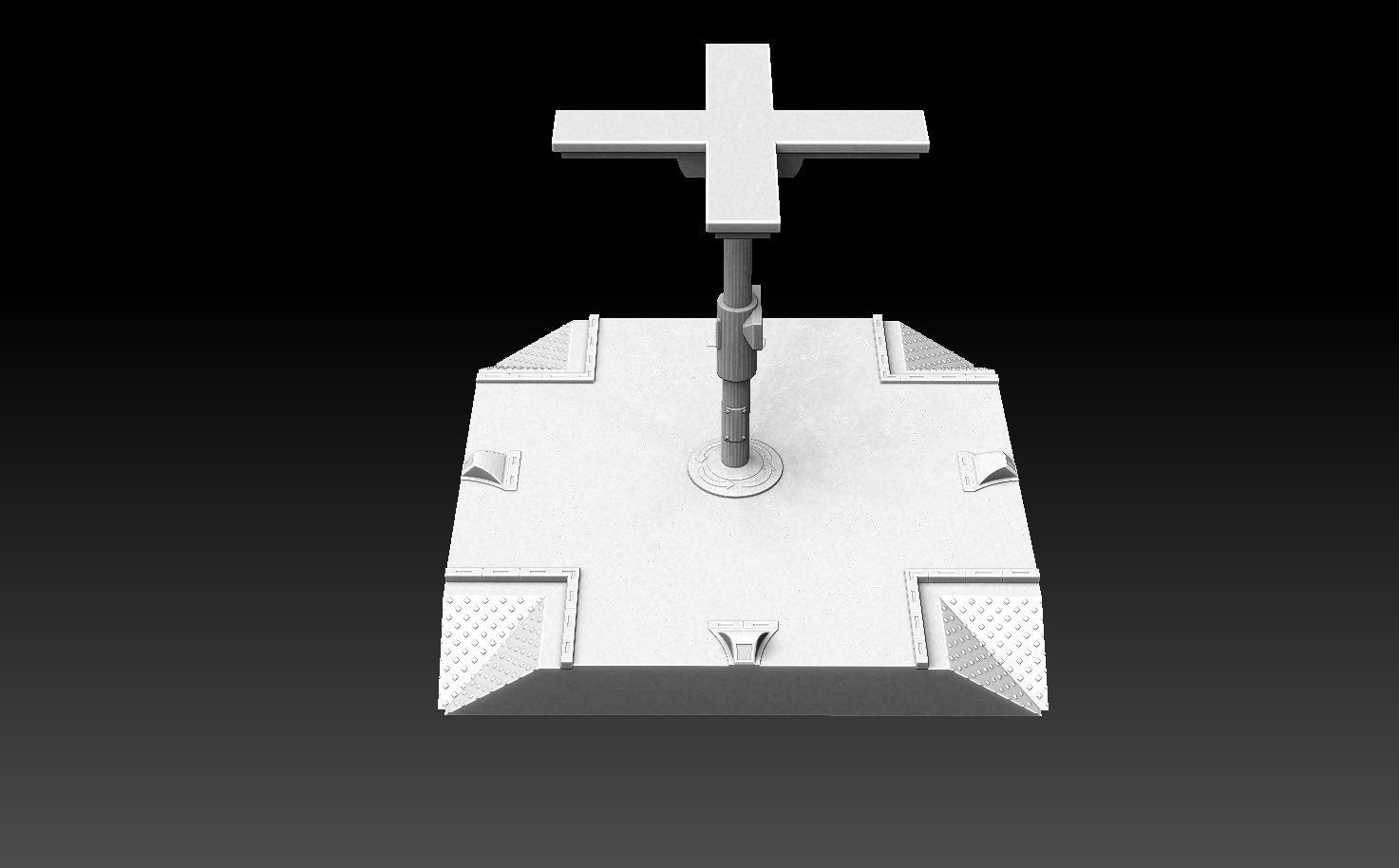 Modular Road Grid Streetlights And Crosswalks 3D print model_10