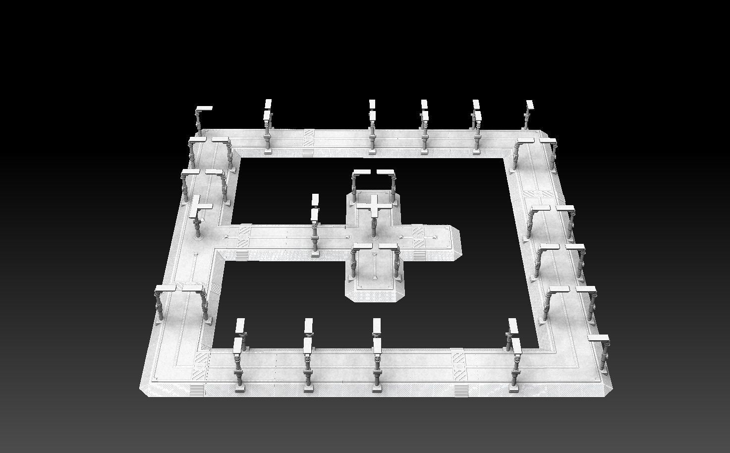 Modular Road Grid Streetlights And Crosswalks 3D print model_18