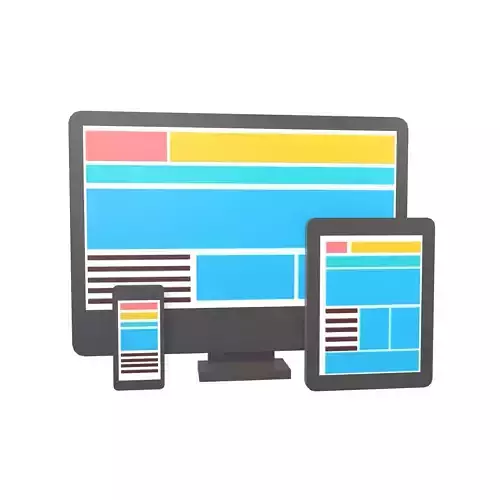 Responsive Design Icon v1 002 Low-poly 3D model