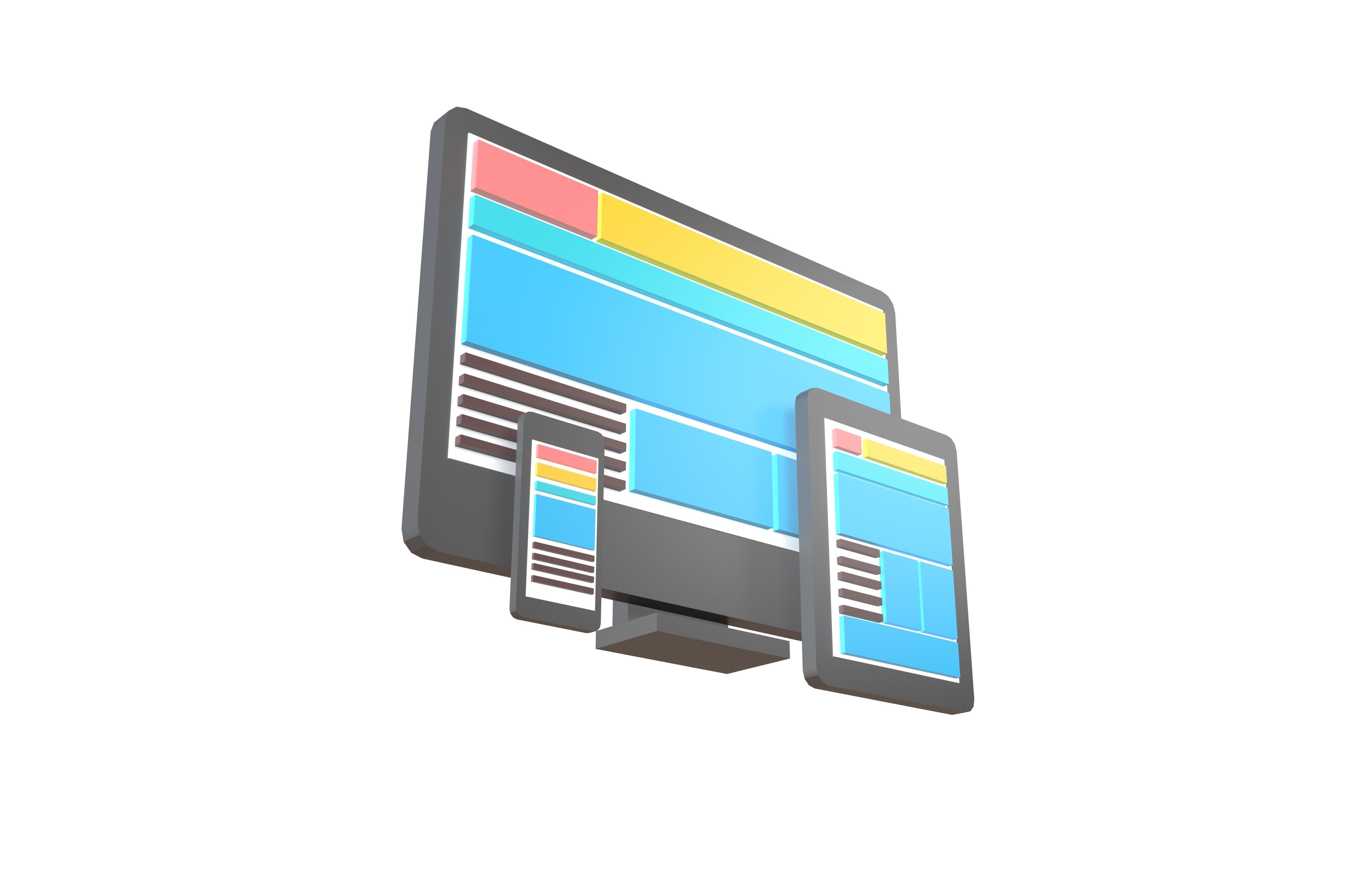Responsive Design Icon v1 002 Low-poly 3D model_2
