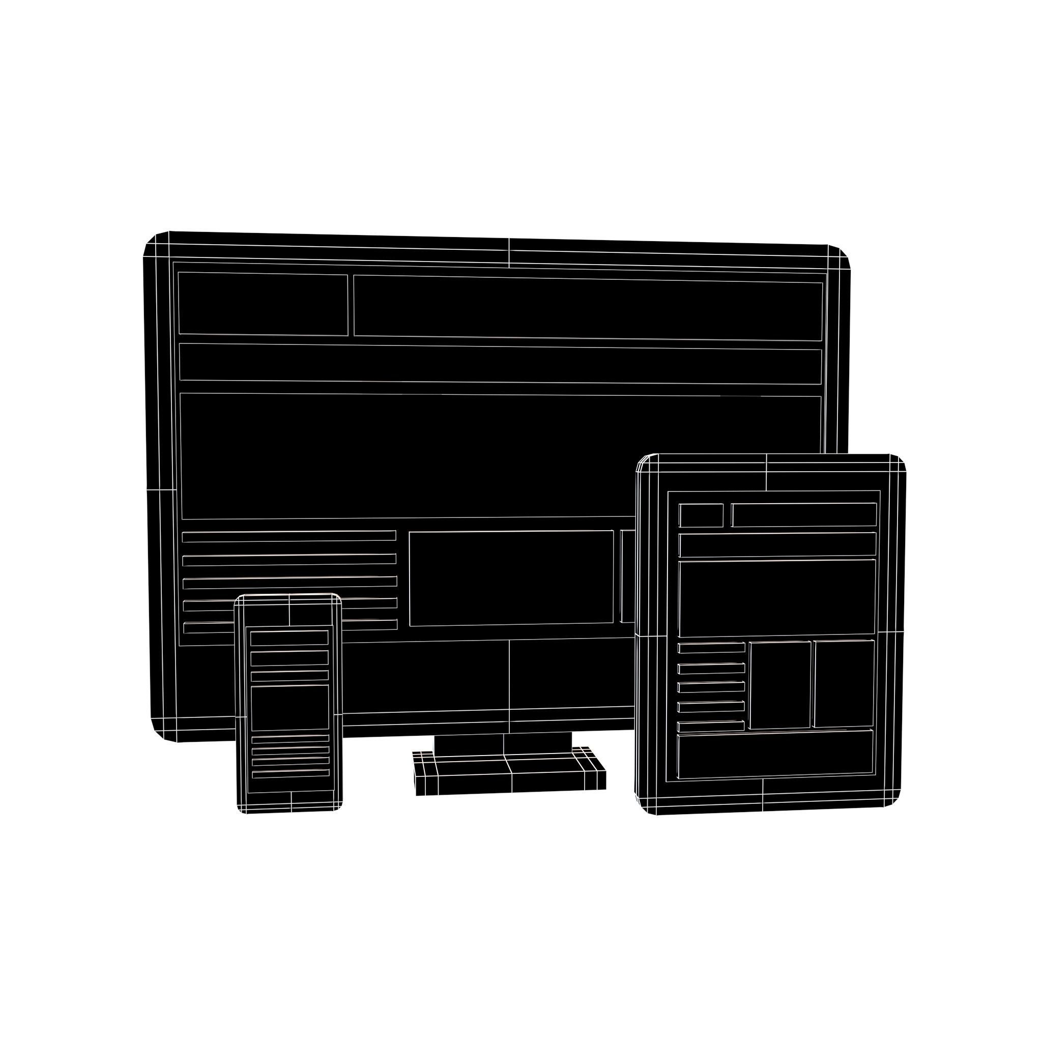 Responsive Design Icon v1 004 Low-poly 3D model_4