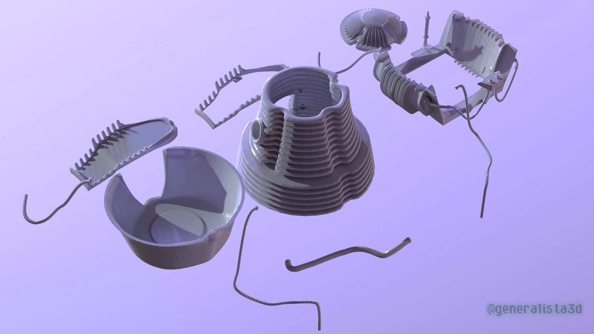 The Fly  Teleportation Pod  Printable version 3D print model_9