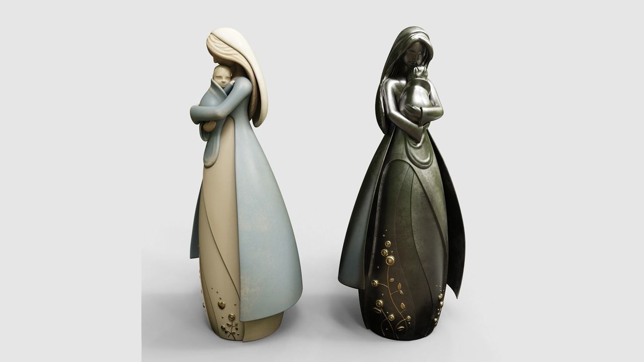 Mom Figurine 3D model_3