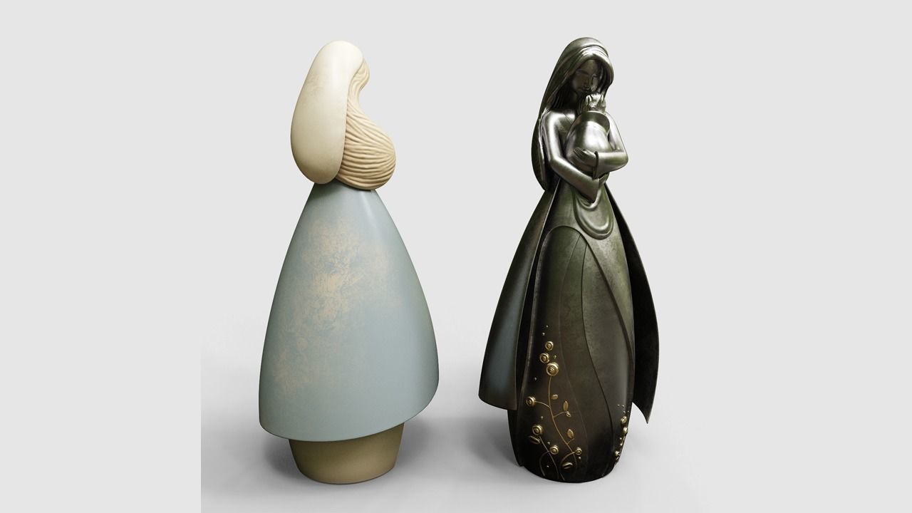 Mom Figurine 3D model_4
