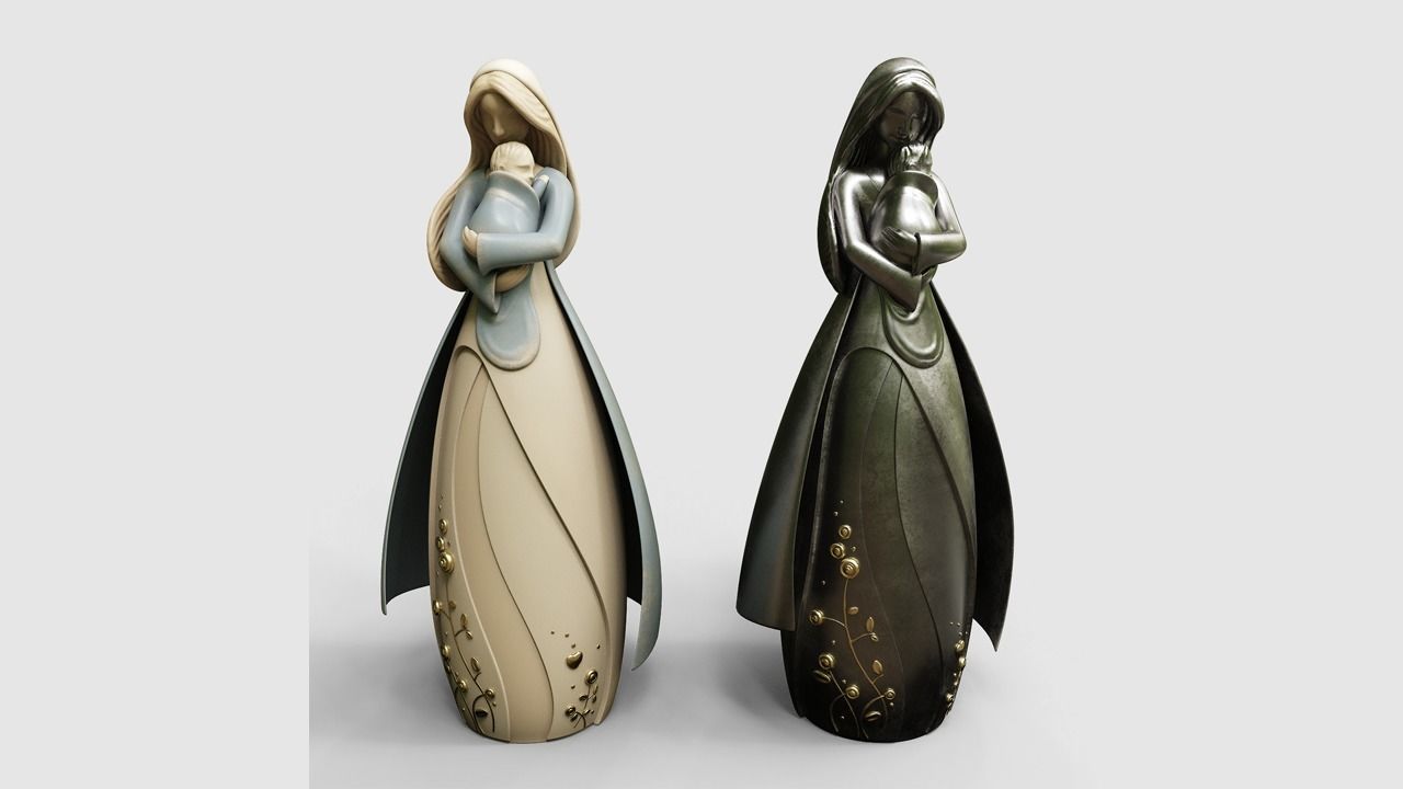 Mom Figurine 3D model_2