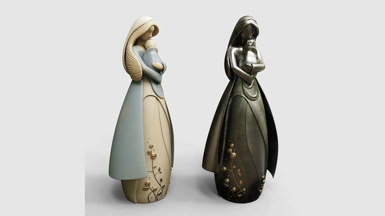 Mom Figurine 3D model_5