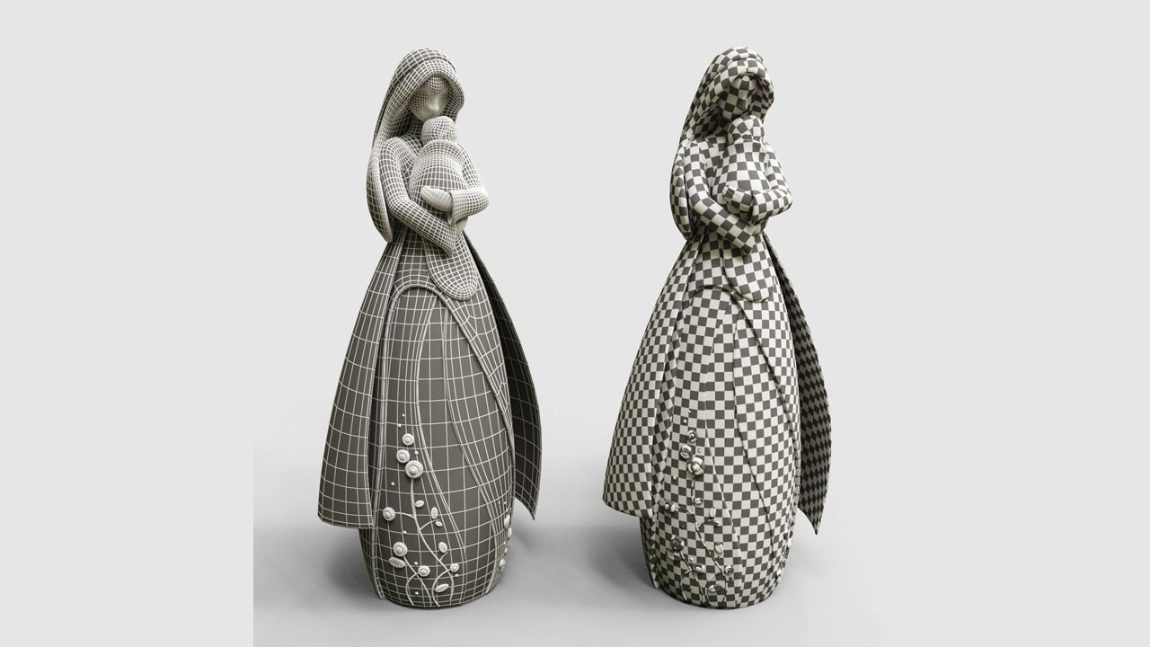 Mom Figurine 3D model_6
