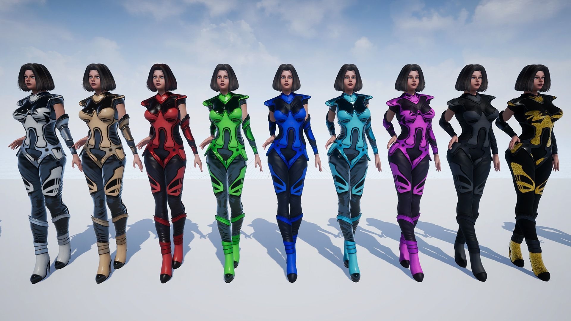 Sci-Fi Girl Low-poly 3D model_3