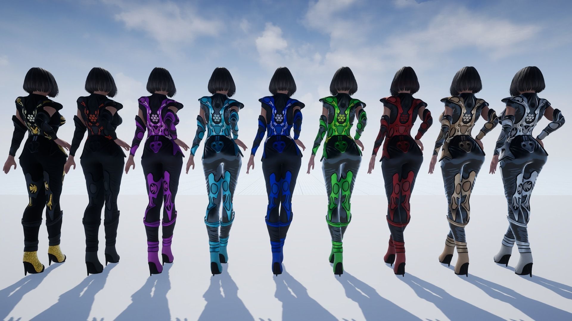 Sci-Fi Girl Low-poly 3D model_4