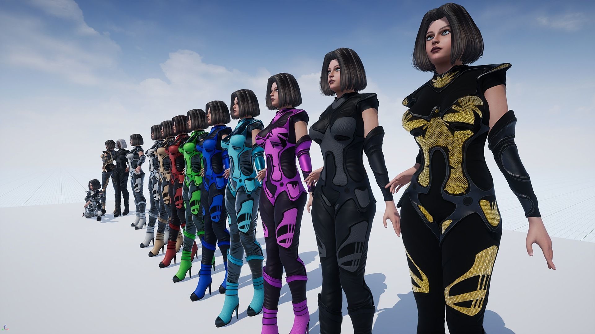 Sci-Fi Girl Low-poly 3D model_5