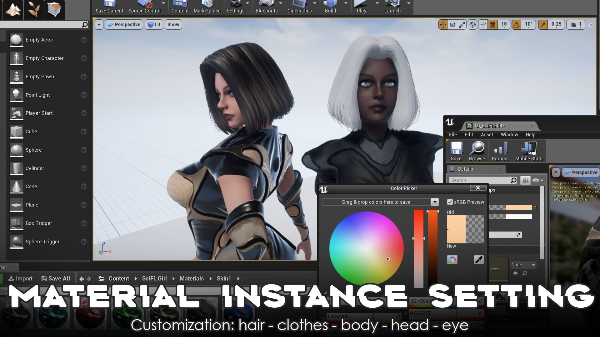 Sci-Fi Girl Low-poly 3D model_6