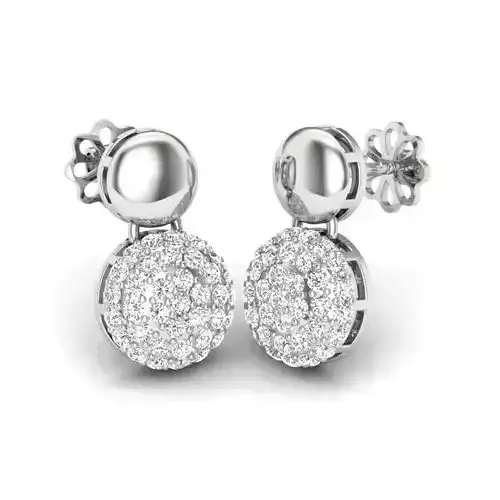 Delicate Fine Diamond Hoop Earrings 