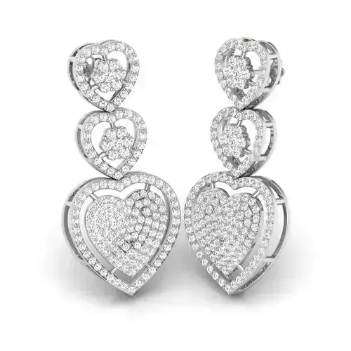 Heart Earrings Petals 3D print model
