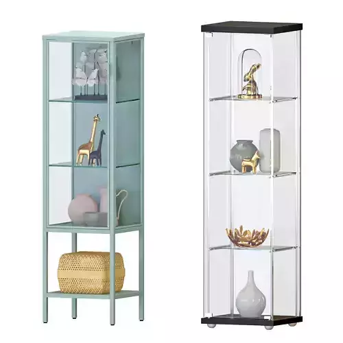 RUDSTA and DEROLF glass-door cabinet