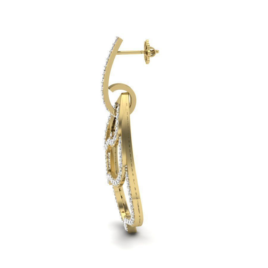 Gold Earrings  3D print model_7