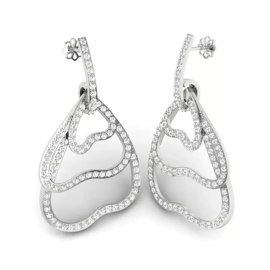 Gold Earrings  3D print model_0