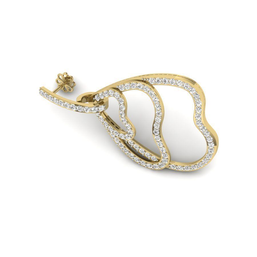 Gold Earrings  3D print model_8