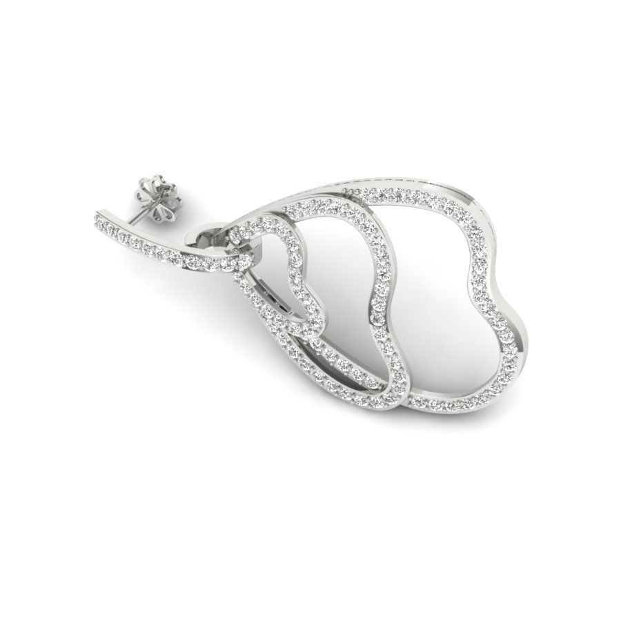 Gold Earrings  3D print model_4