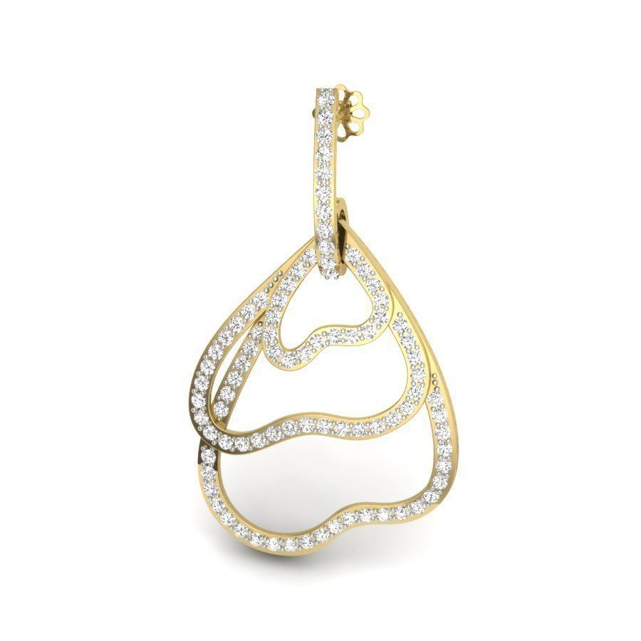 Gold Earrings  3D print model_6