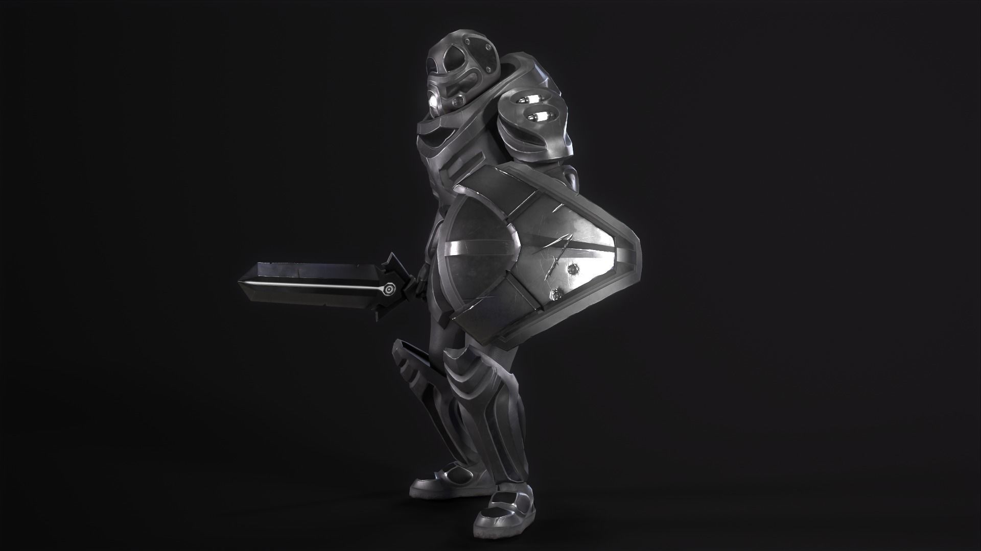 Cyber Soldier - Game Ready Low-poly 3D model_13