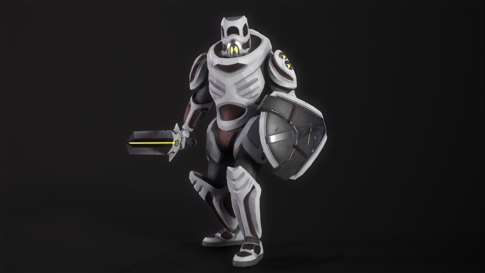 Cyber Soldier - Game Ready Low-poly 3D model_3