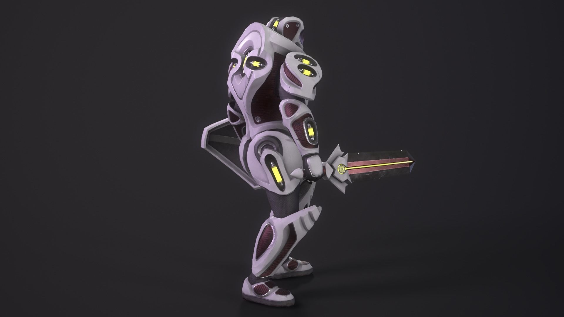 Cyber Soldier - Game Ready Low-poly 3D model_4