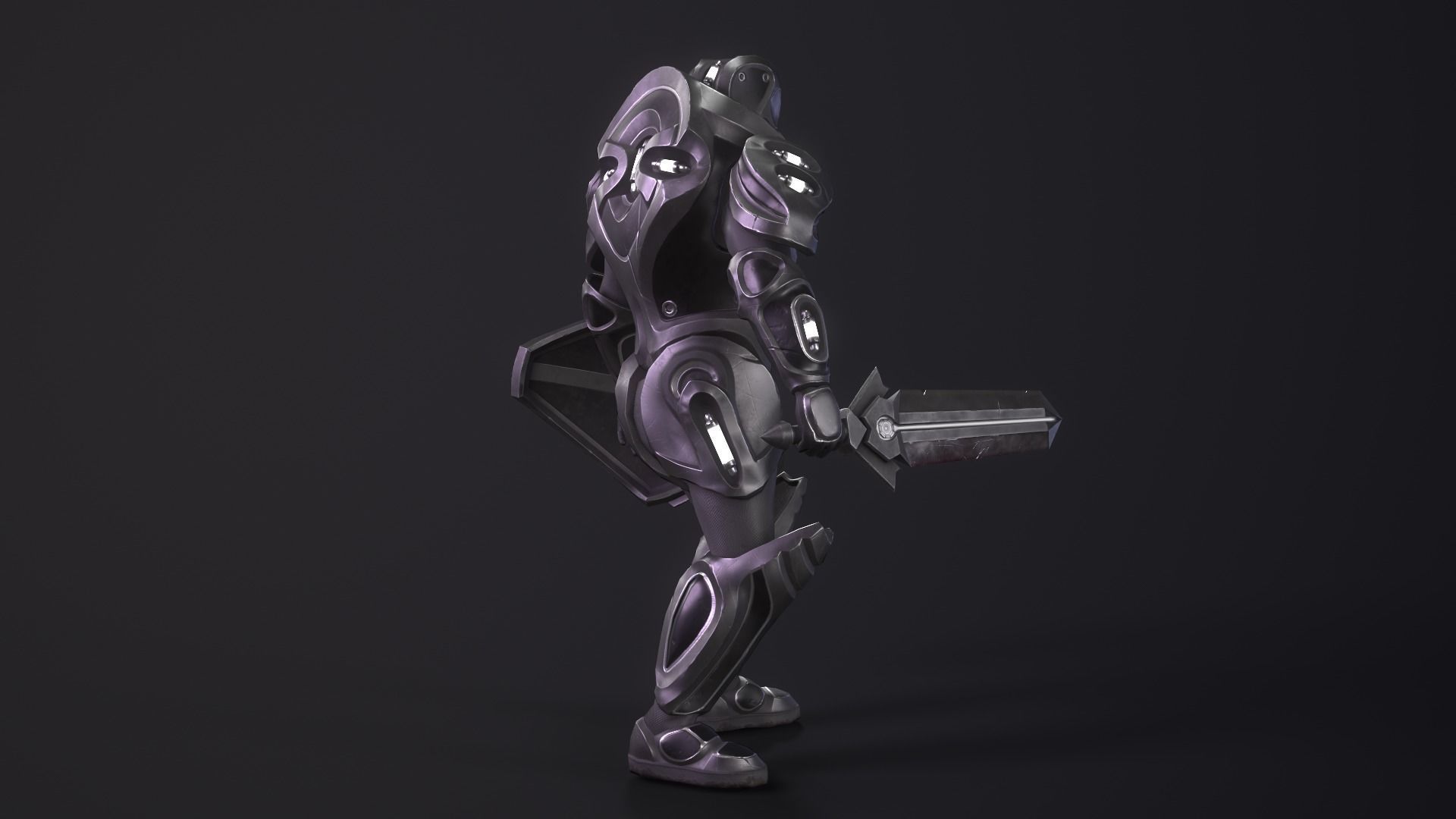 Cyber Soldier - Game Ready Low-poly 3D model_7