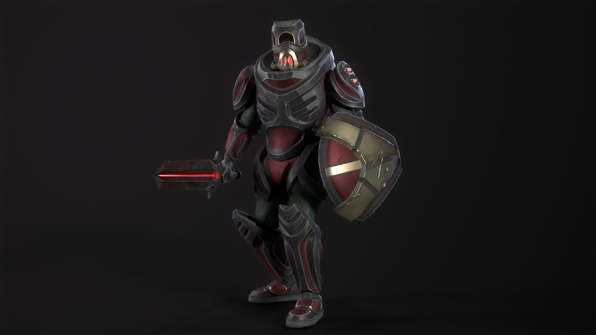 Cyber Soldier - Game Ready Low-poly 3D model_8