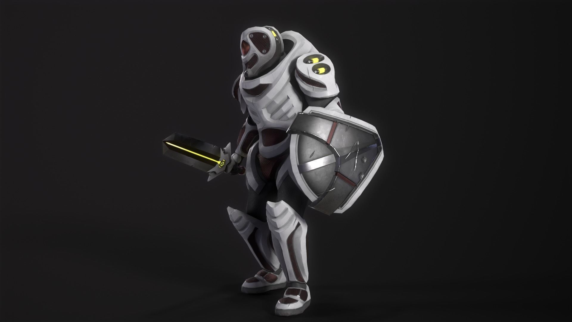 Cyber Soldier - Game Ready Low-poly 3D model_2