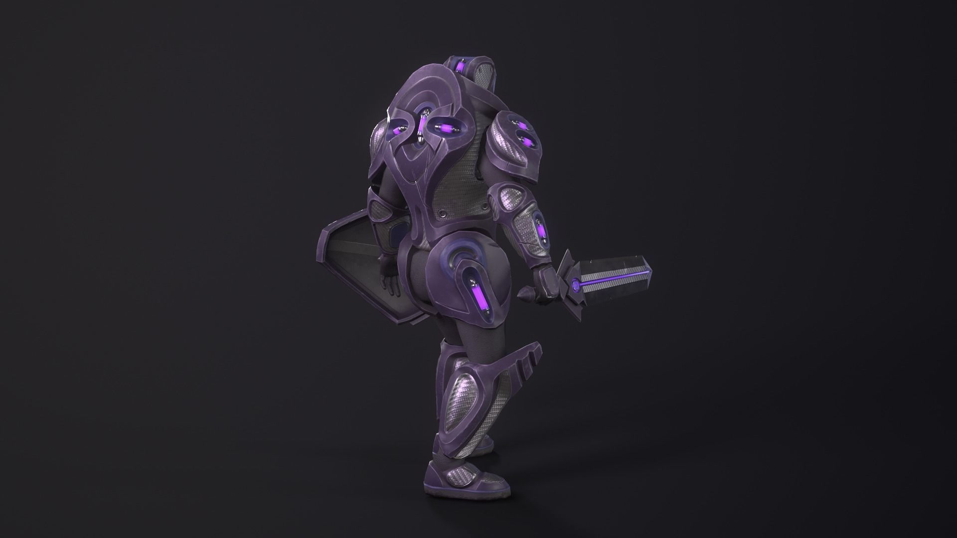 Cyber Soldier - Game Ready Low-poly 3D model_6