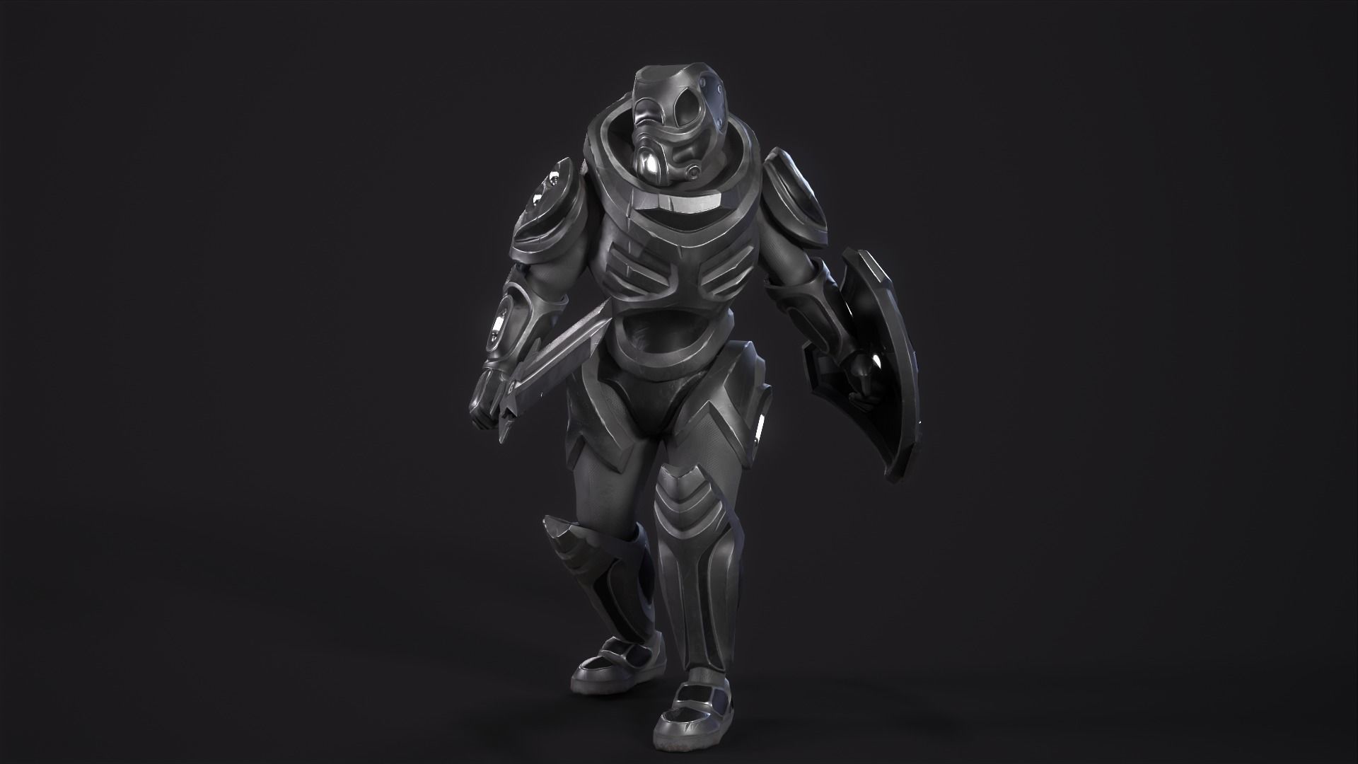 Cyber Soldier - Game Ready Low-poly 3D model_12
