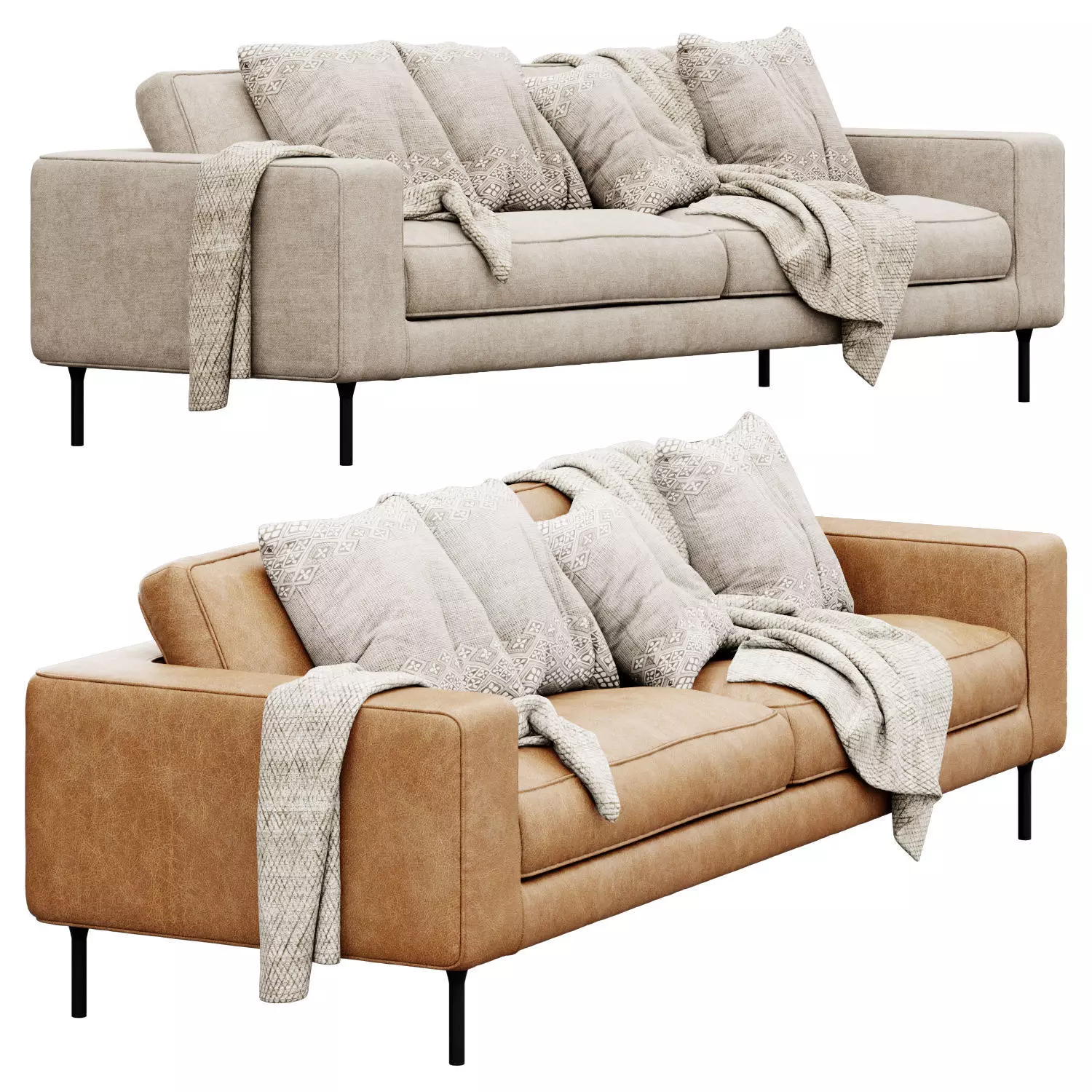 Neo leather sofa by bensen 3D model