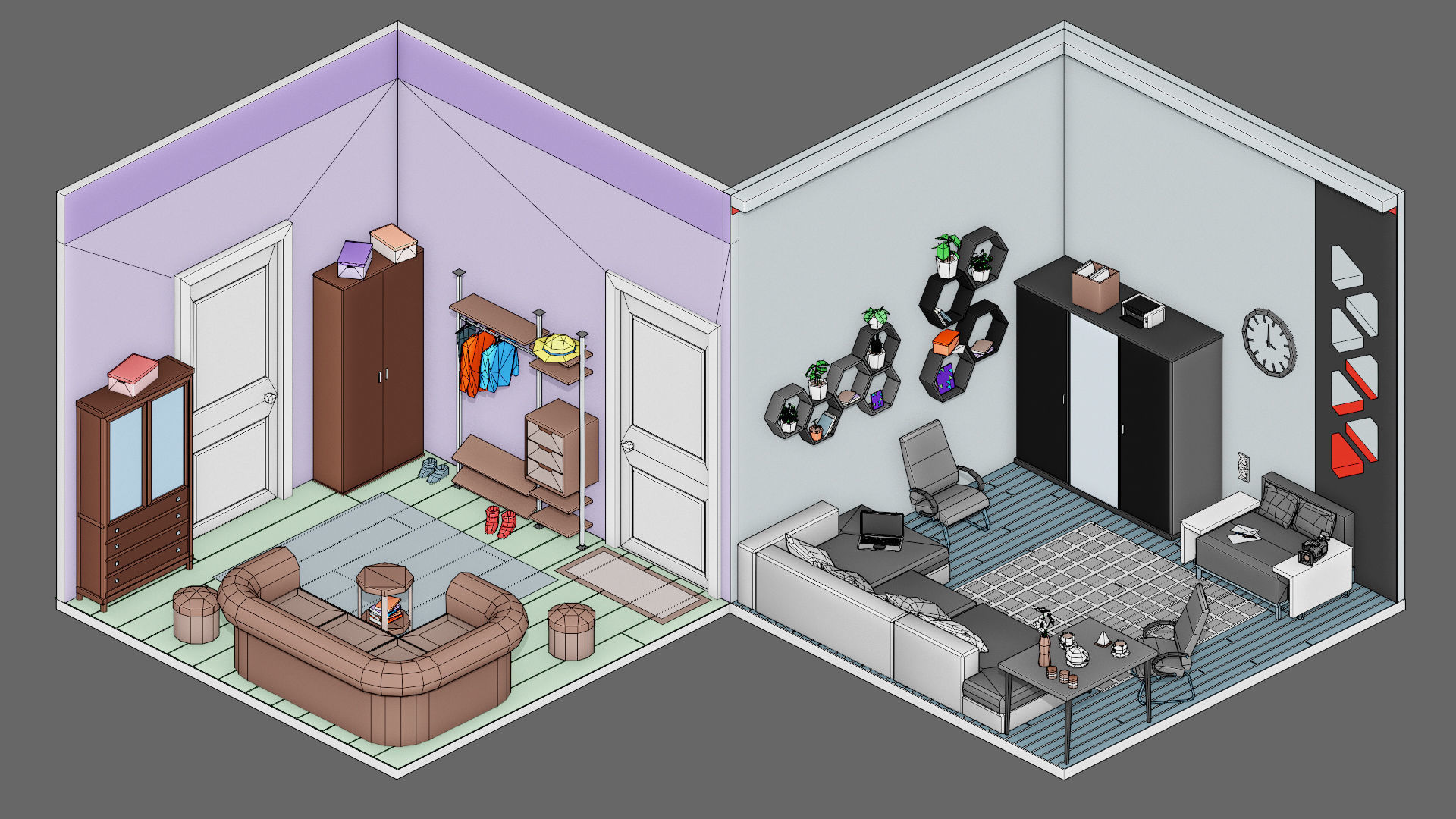 room 10 Low-poly 3D model_1