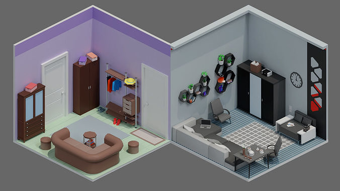 room 10 Low-poly 3D model