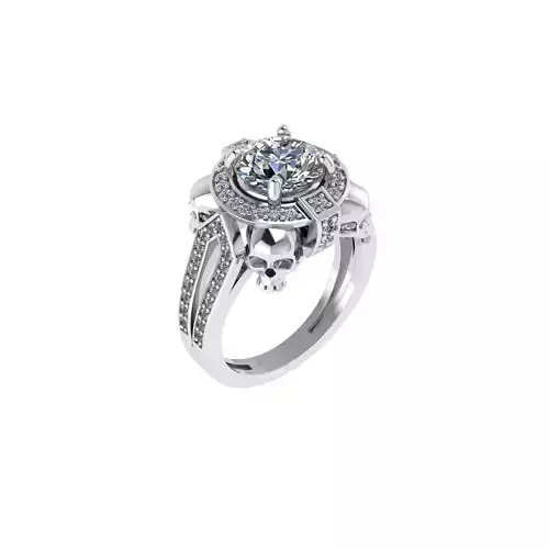 4 Skull Engagement Ring Low-poly 3D model