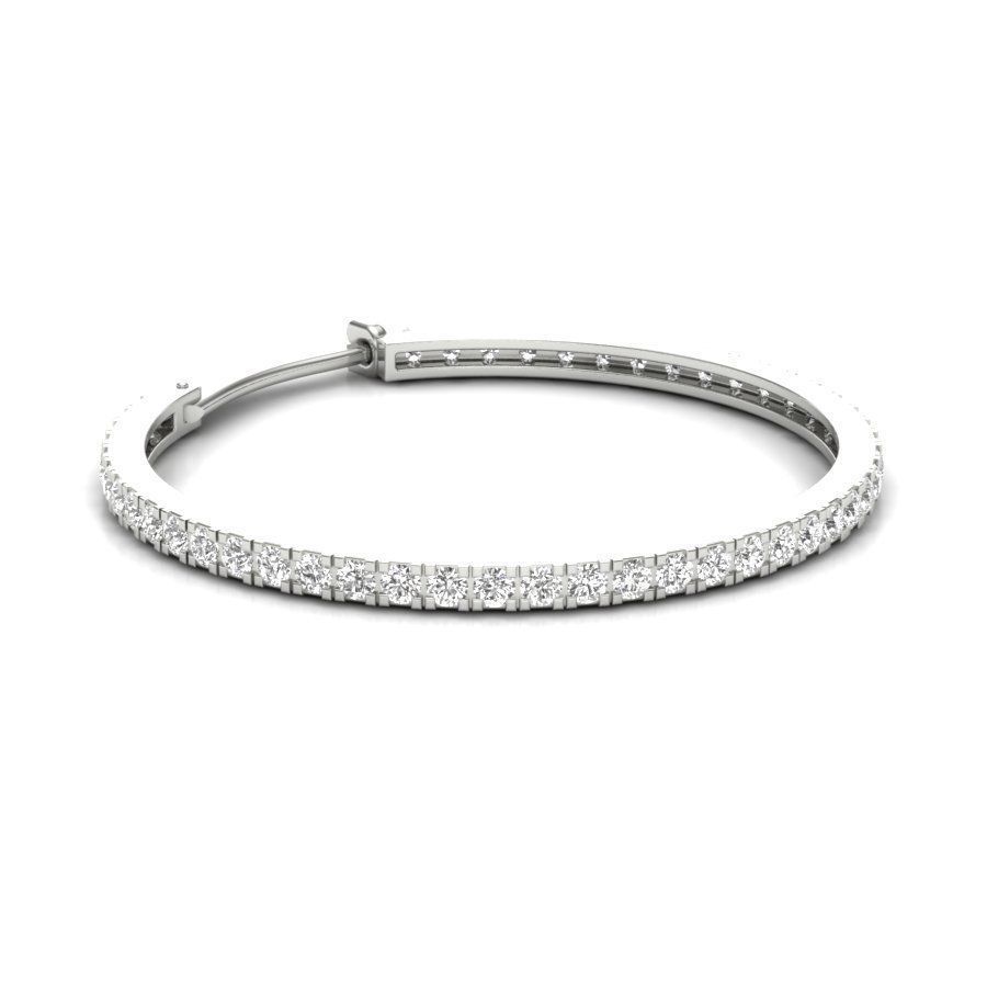 Earrings 3D gold hoop earring with diamonds 3D print model_4