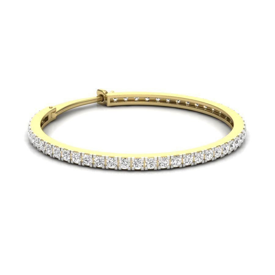 Earrings 3D gold hoop earring with diamonds 3D print model_8