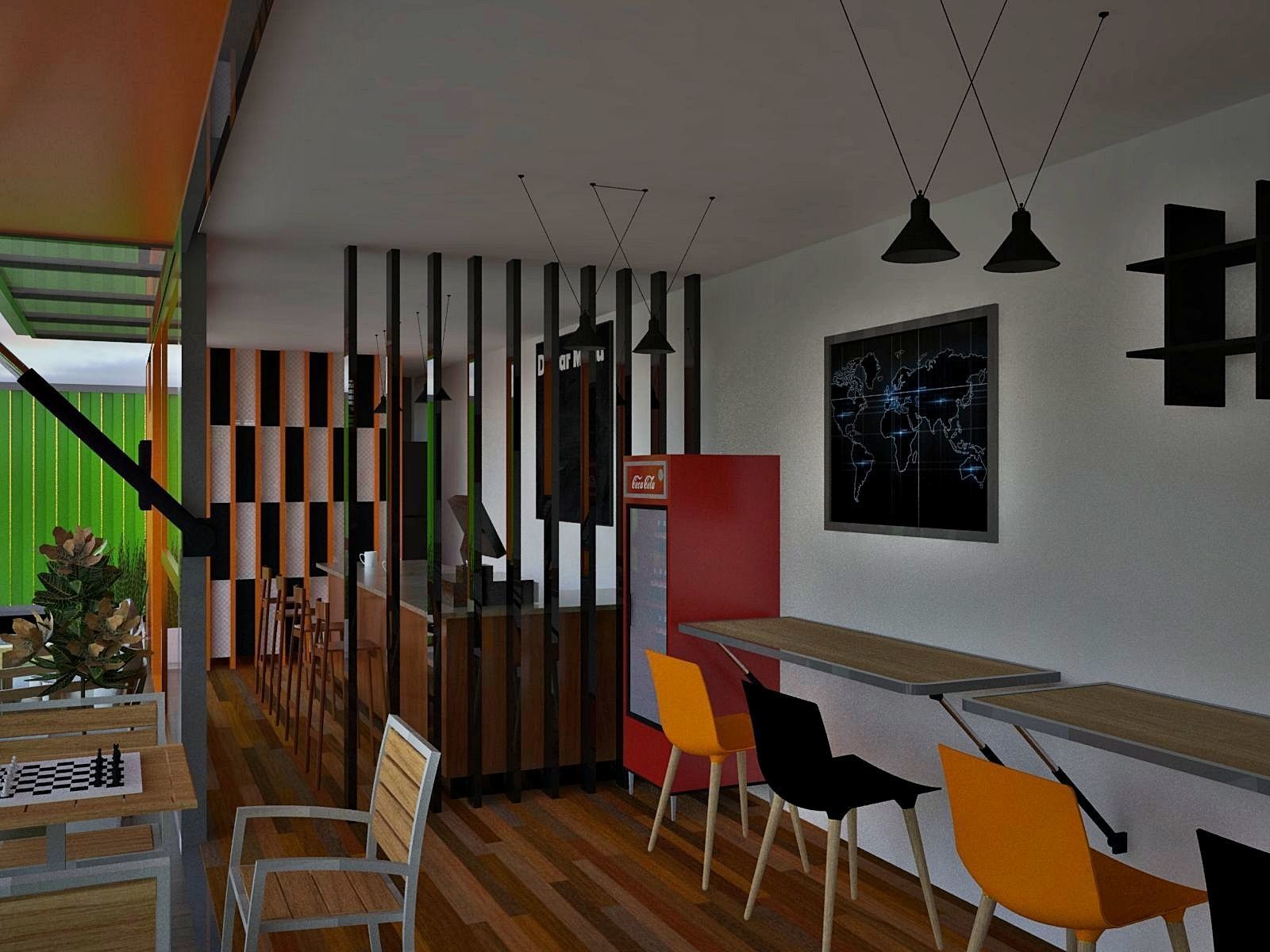 Cafe from shipping container 40ft 3D model_5