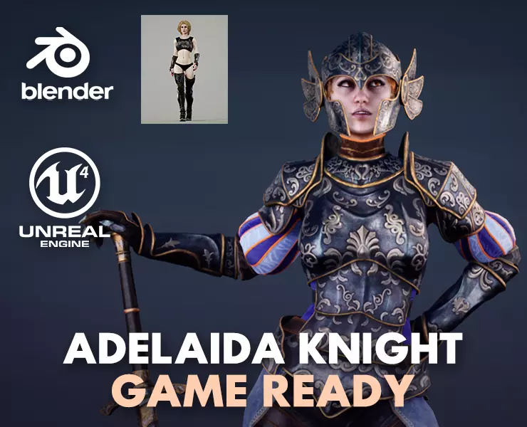 Adelaide Knight Low-poly 3D model_0