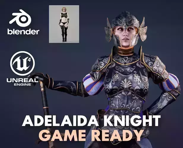Adelaide Knight Low-poly 3D model