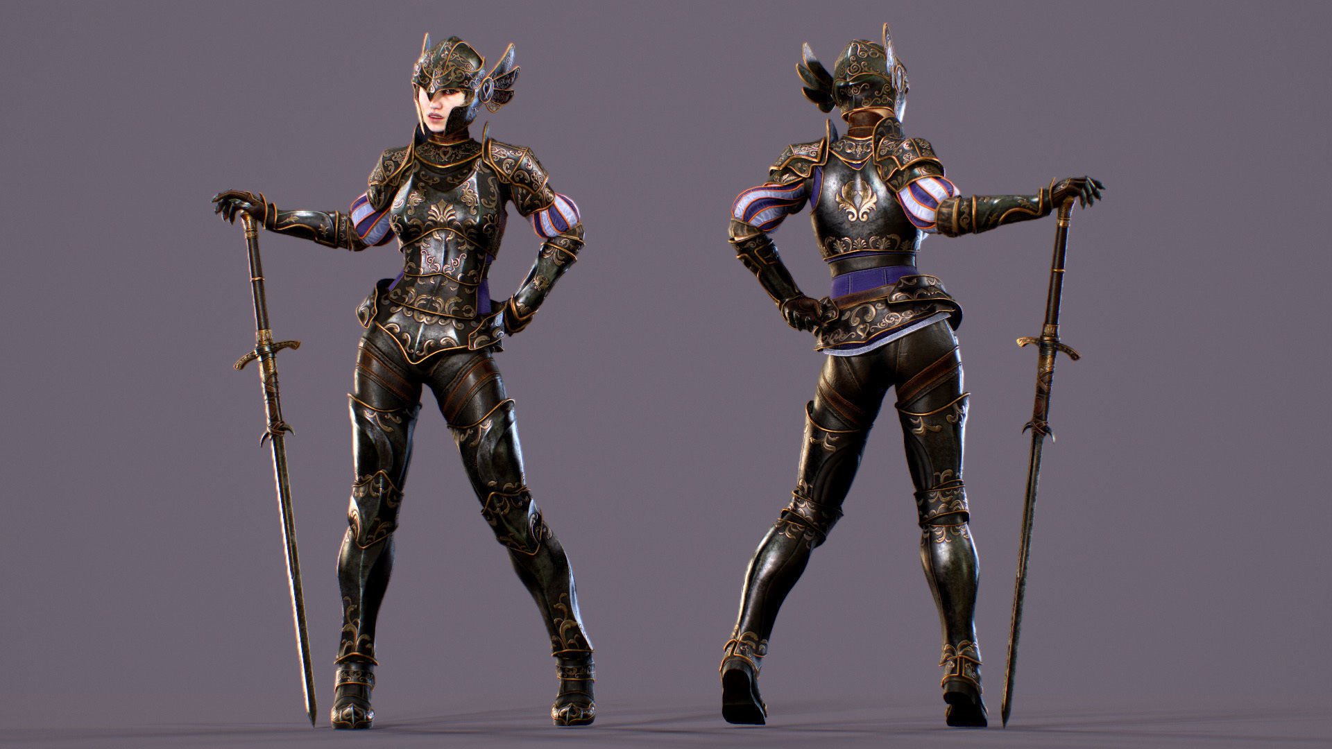 Adelaide Knight Low-poly 3D model_7