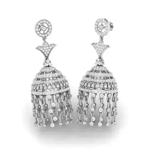 Earrings gold and diamond jhumka earring